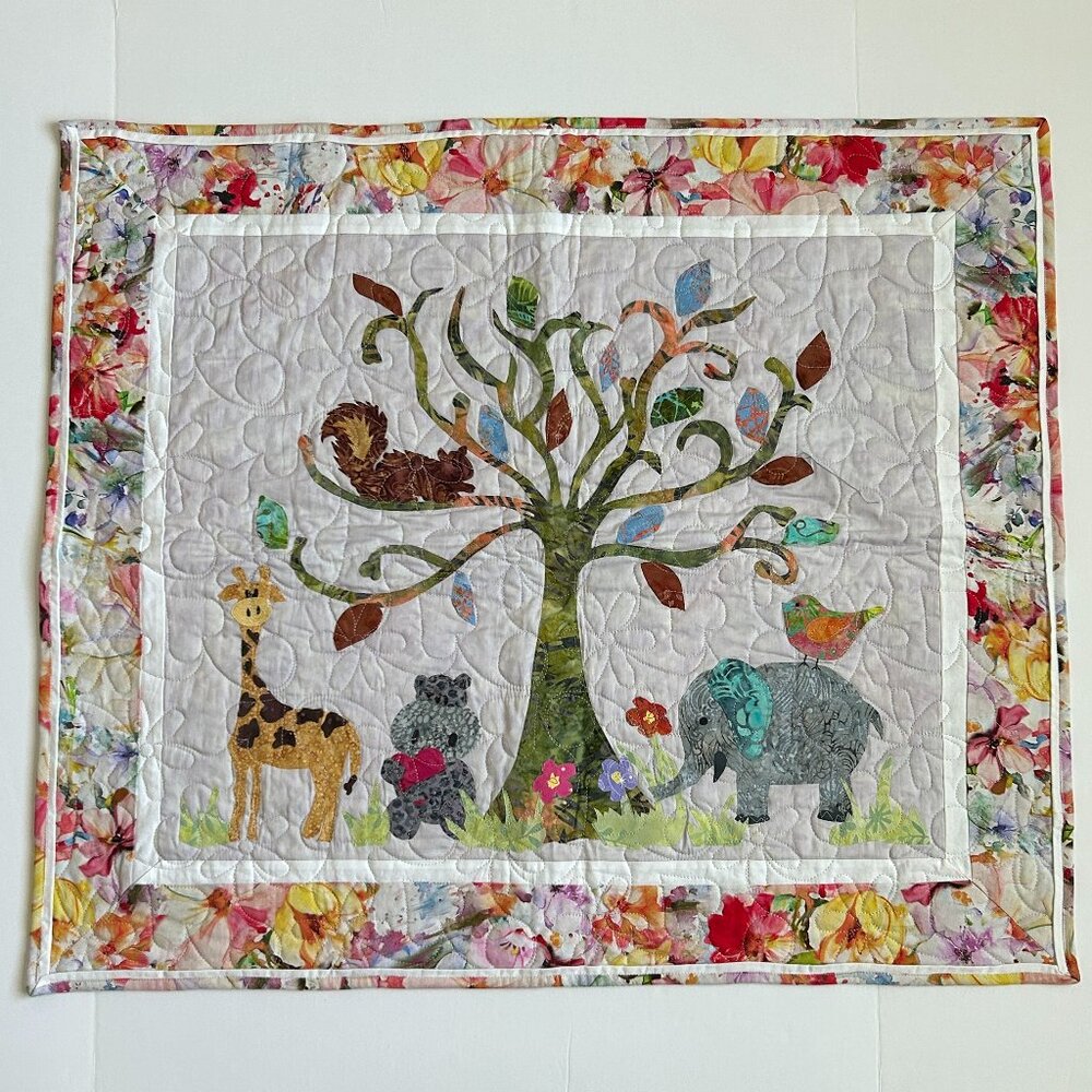 Baby Mini Quilt Activity Play Mat Wishing on a Dream 32x27 Inch Nursery Handmade